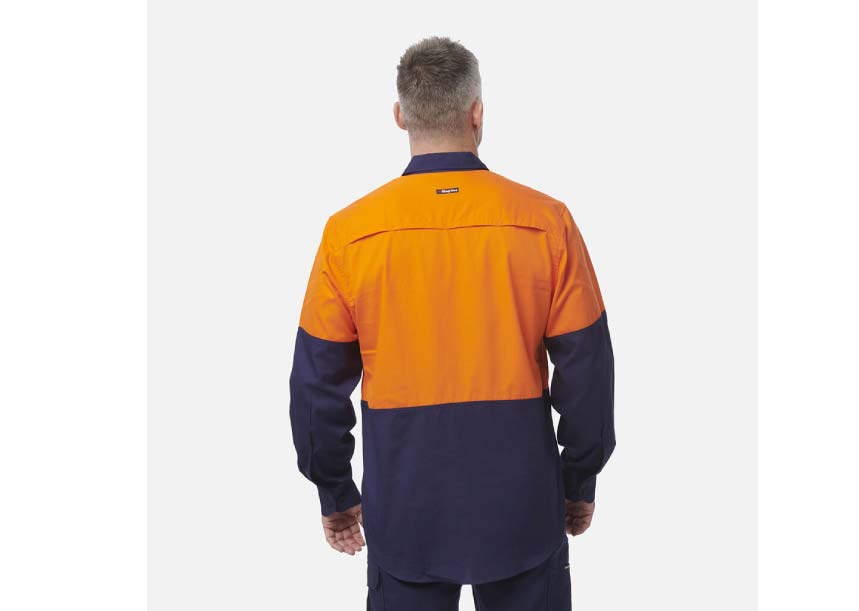 K54912 Spliced Shirt Long Sleeve ORANGE NAVY 2