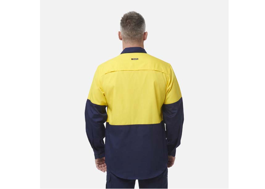 K54912 Spliced Shirt Long Sleeve YELLOW NAVY 2