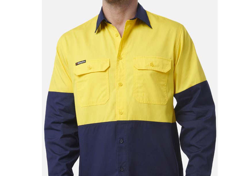 K54912 Spliced Shirt Long Sleeve YELLOW NAVY 4