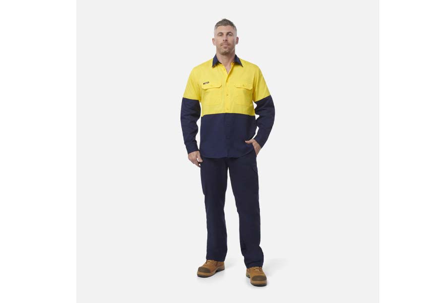 K54912 Spliced Shirt Long Sleeve YELLOW NAVY 5