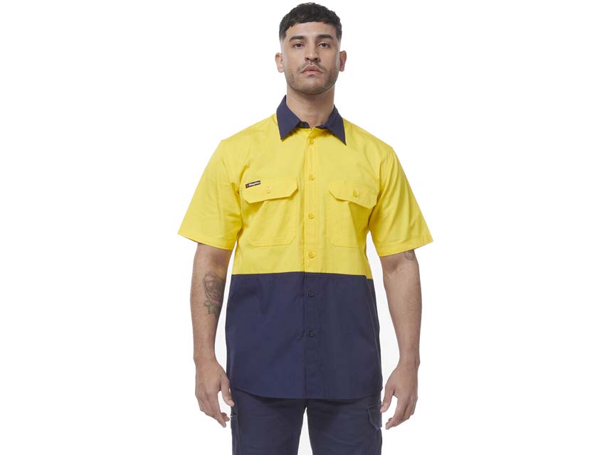 K54008 KingGee Hi Vis without tape Workwear Short Sleeve Shirt