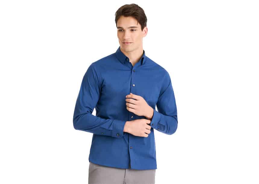 Cronbie Long Sleeve Stain Shield Solid Shirt - Slim Fit