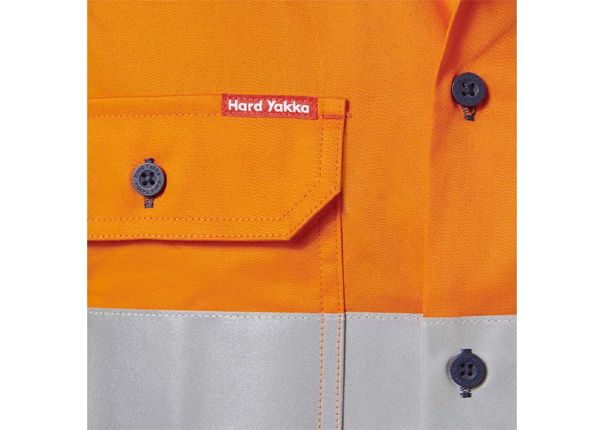 Y07754 Short Sleeve 2 Tone Taped Shirt ORANGE NAVY 8