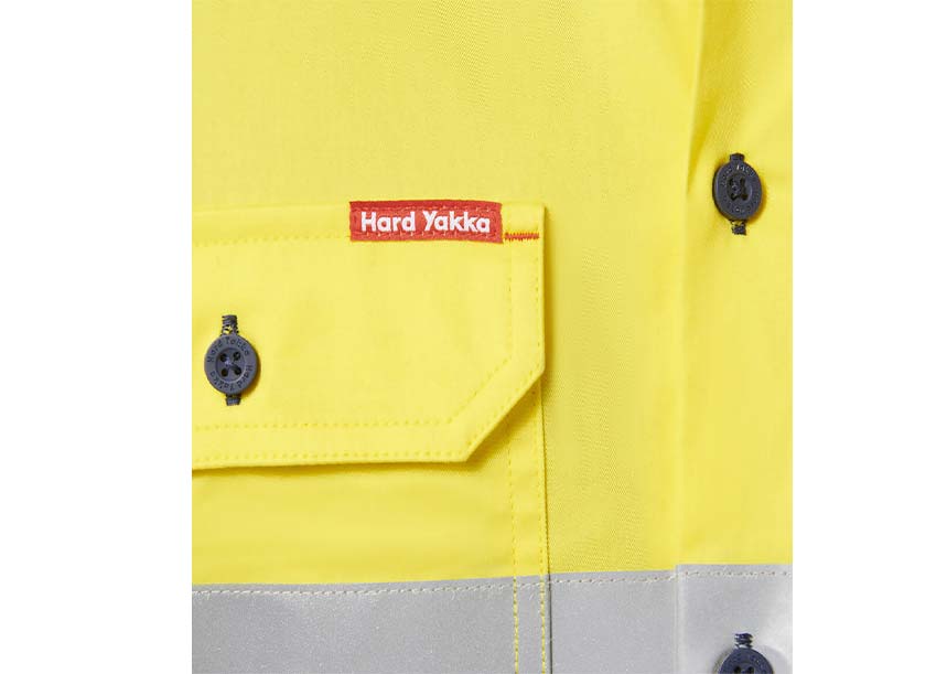 Y07754 Short Sleeve 2 Tone Taped Shirt YELLOW NAVY 9