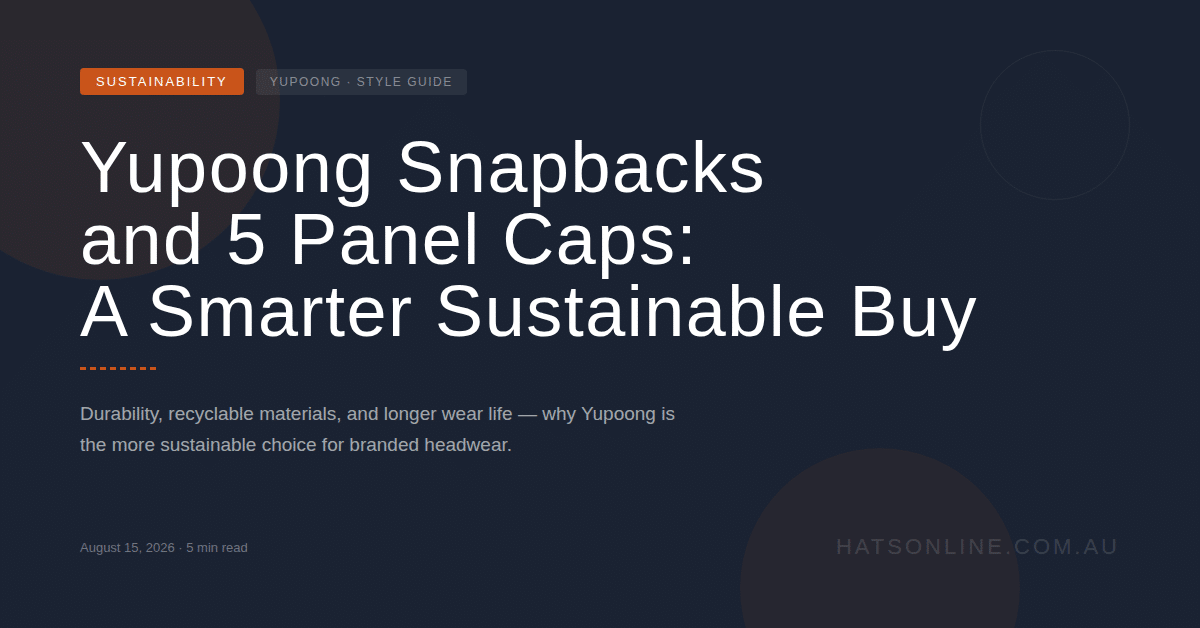 Yupoong Snapbacks and 5 Panel Caps: A Smarter Sustainable Buy